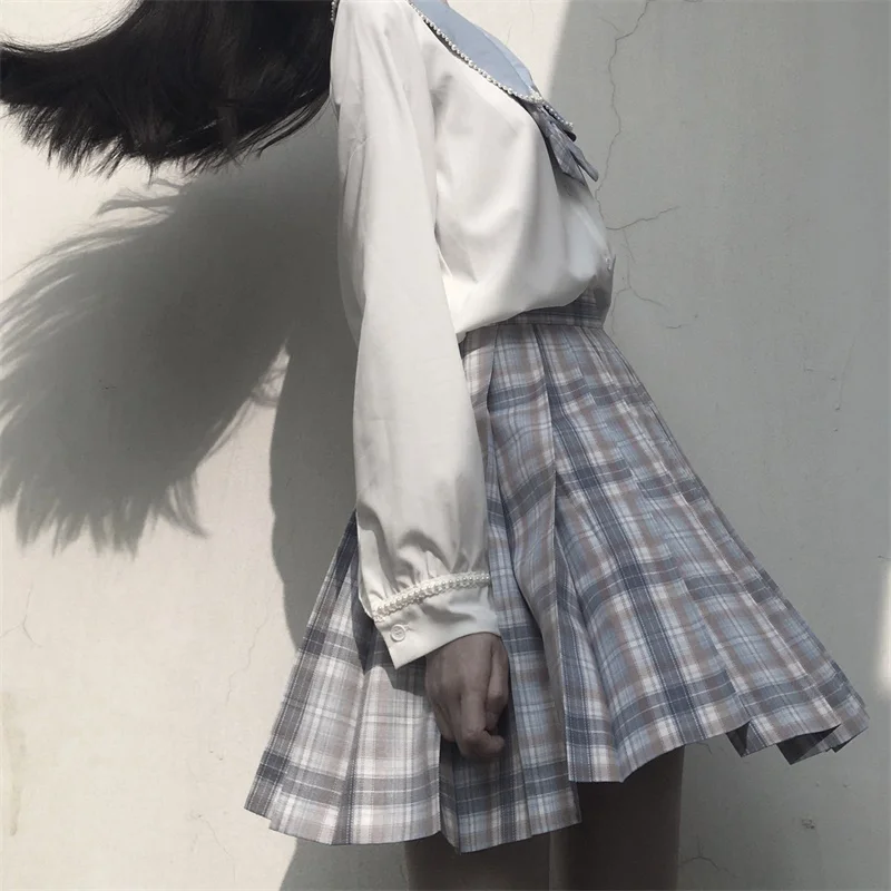 Женский студенческий комплект Kawaii JK в японском стиле весна-осень 2020 белая блузка