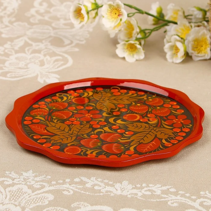 Тарелка Лимонница хохлома 20 см 1014811 | Дом и сад