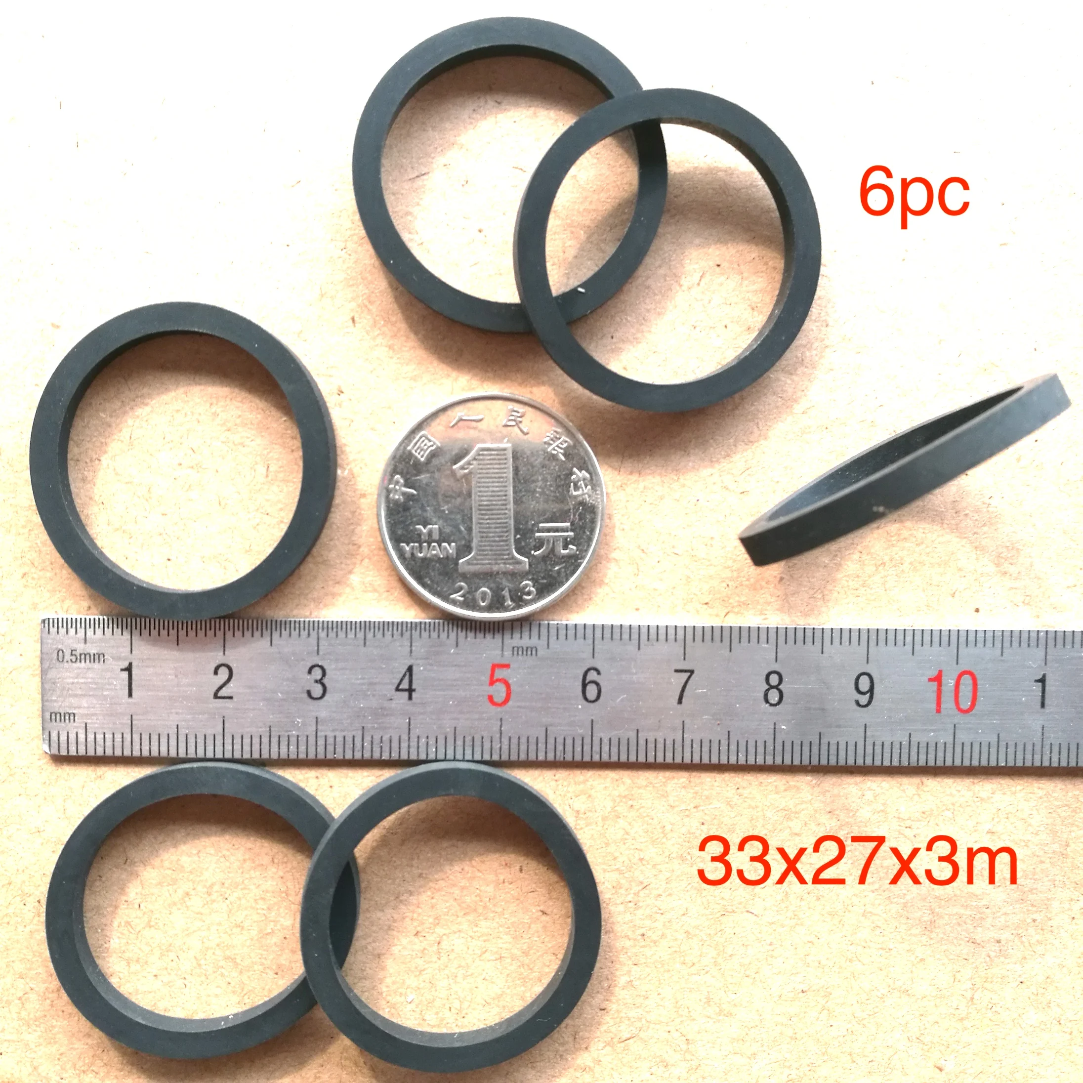 

6pcs 33x27x3mm wheel shock absorber for belt pulley cassette deck audio recorder cassette pinch roller Stereo player