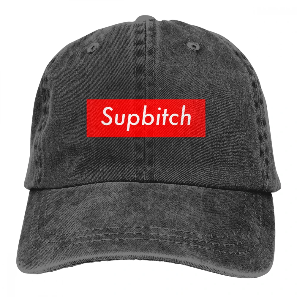Supbitch Casquette черные унисекс Мужские Женские джинсовые бейсболка с ремешком кепки