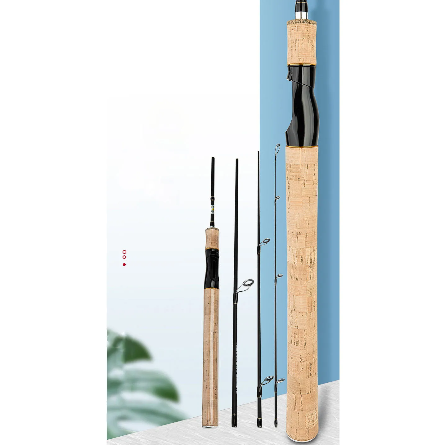 

1.8m 1.98m 2.18m Lure Fishing Rods Portable Travel 4 Sections Rod Lightweight Carbon Fiber Fishing Pole for Travel Fishing