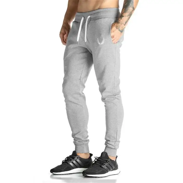Spring and Autumn Fitness Trousers New Men's Trousers with Closed Feet and Casual Cotton Elastic Slim Trousers