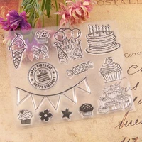 hot sale birthday present transparent clear stamps silicone seals food stamp for diy scrapbooking photo albumcard making 2021