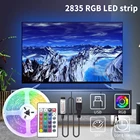 Светодиодная лента USB-кабель SMD 2835, 1 м, 2 м, 3 м, 5 м, гибкая лента для ламп, диод, 24 кнопки управления, DC5V, настольный экран, ТВ, фосветильник освещение