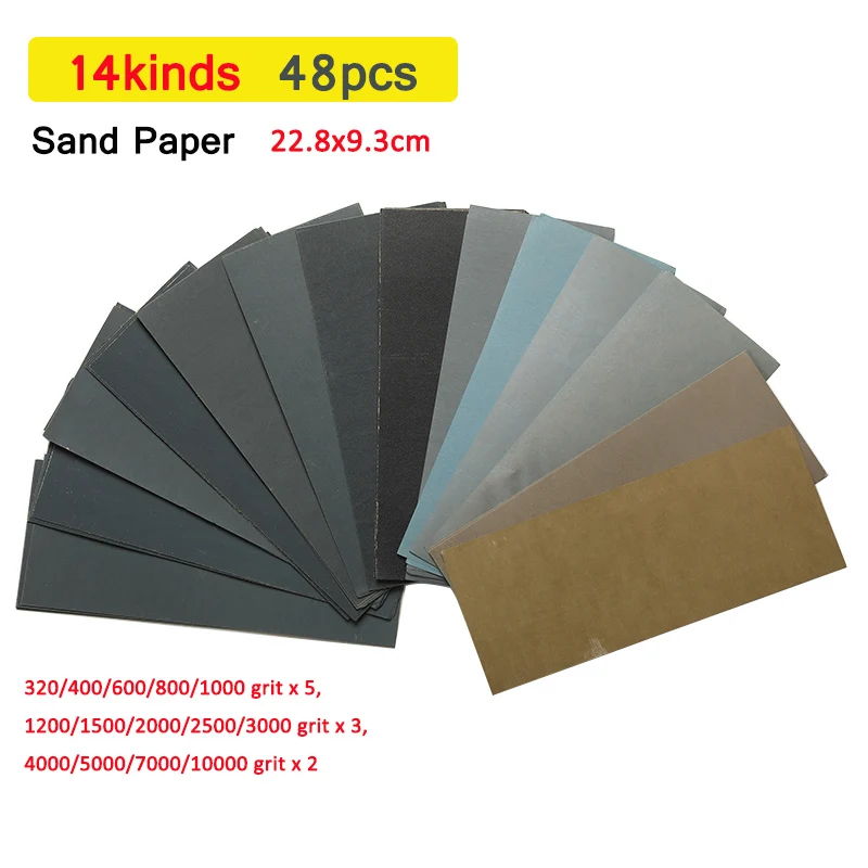 

5 Pieces Sandpaper Set 2000 2500 3000 4000 5000 Grit Sanding Paper Water/Dry Abrasive SandPapers 230 * 280mm