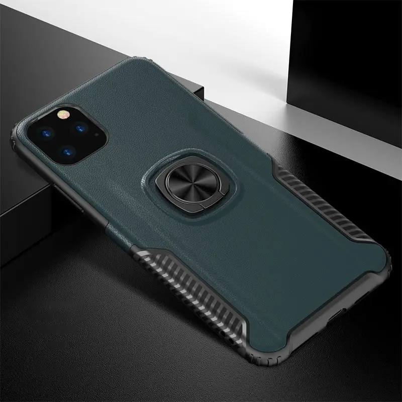 Чехол для IPhone 7 8 Plus с металлическим кольцом из кремнезема защитой от падения X Xr Xs