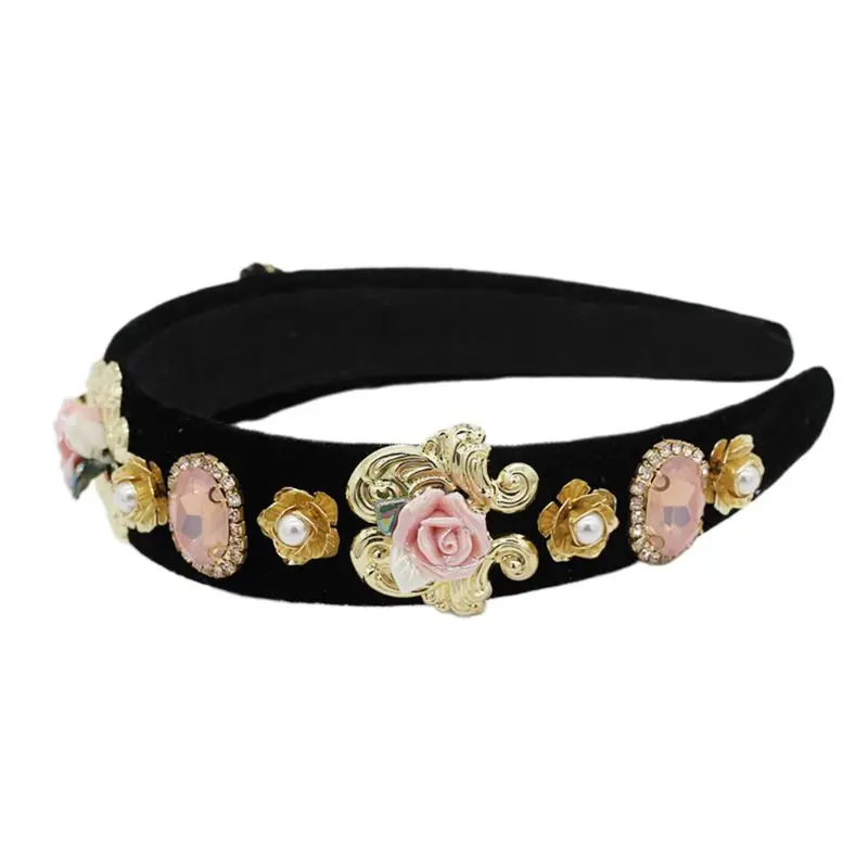 Женский обруч для волос в стиле барокко с розами|Шпильки и заколки волос| |