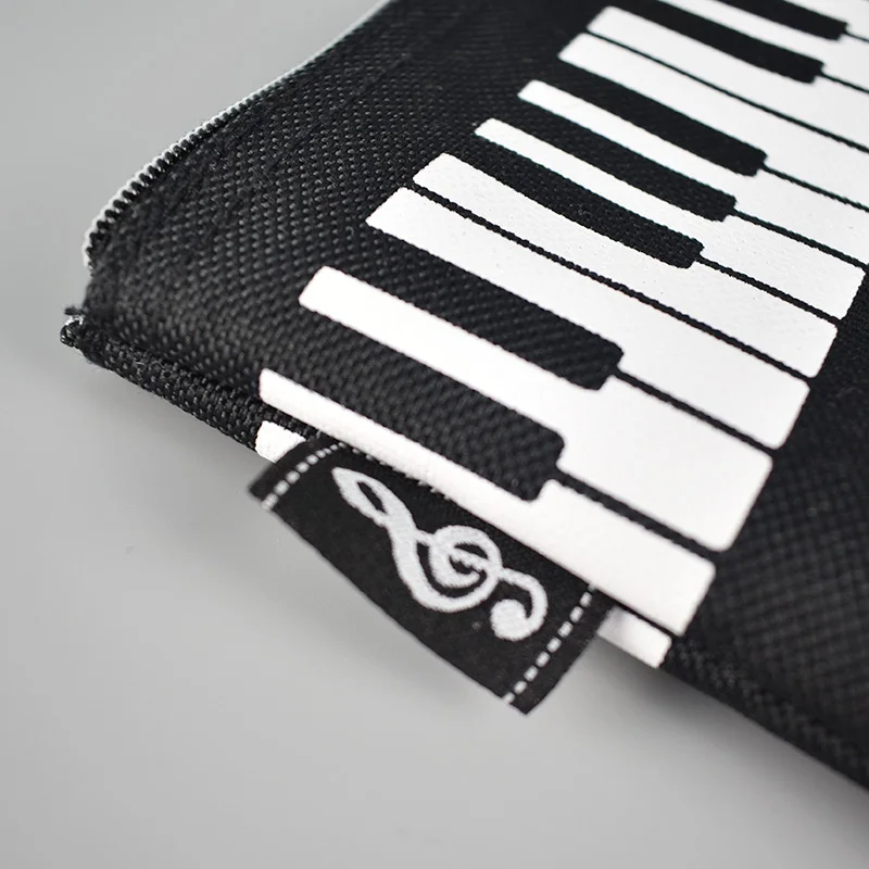 1PC Kawaii Music Pencil Case Piano Keyboard Large Capacity Square Canvas Pouch Bag Student Stationery Office School Gifts | Канцтовары