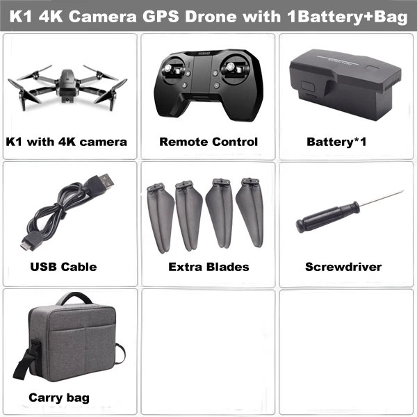 4K 1B Bag Visuo ZEN K1 GPS RC Drone с 50-кратным зумом 4K Широкоугольный HD Двойная камера 5G Wi-Fi FPV Бесщеточный мотор Полет 28 минут Дрон против F11 - Цвет: 4K 1B Bag