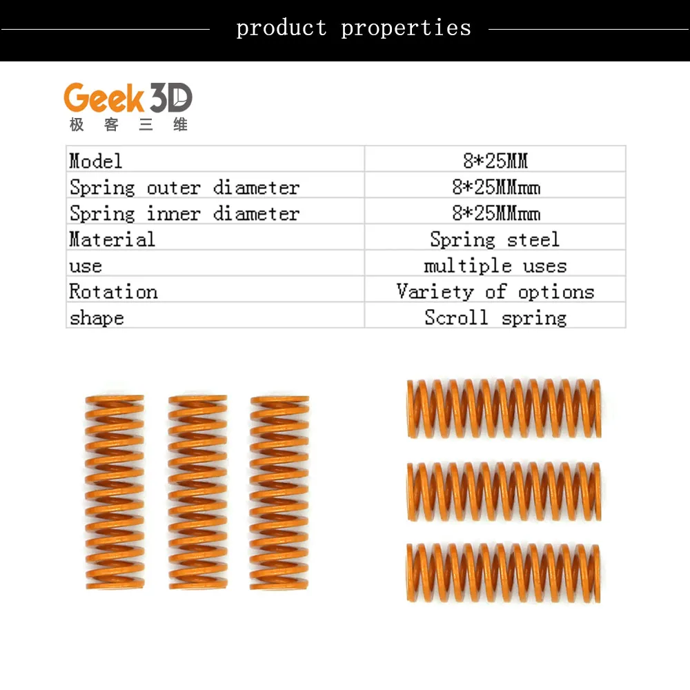 10 шт. запчасти для 3D-принтера пружина подогреваемой кровати MK3 CR-10 Горячая кровать