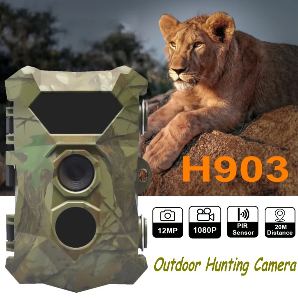 

Hunting Trail Camera 12MP Photo Trap Animal Detector 0.3sTrigger Time Night Vision Waterproof Wildlife Monitoring Hunting Camera