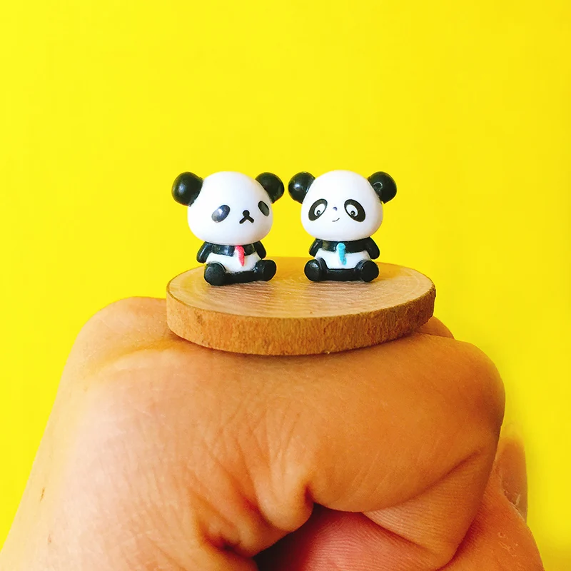 4Pcs/cute panda/miniatures/lovely cute figurine/fairy garden gnome/moss terrarium decor/crafts/bonsai/ DIY doll house/toy/model | Дом и сад
