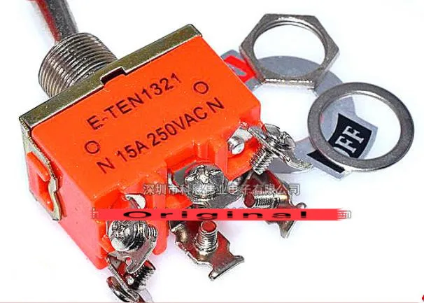 10 шт., встроенный 2-позиционный 6-контактный переключатель, 15 А 250 В переменного тока