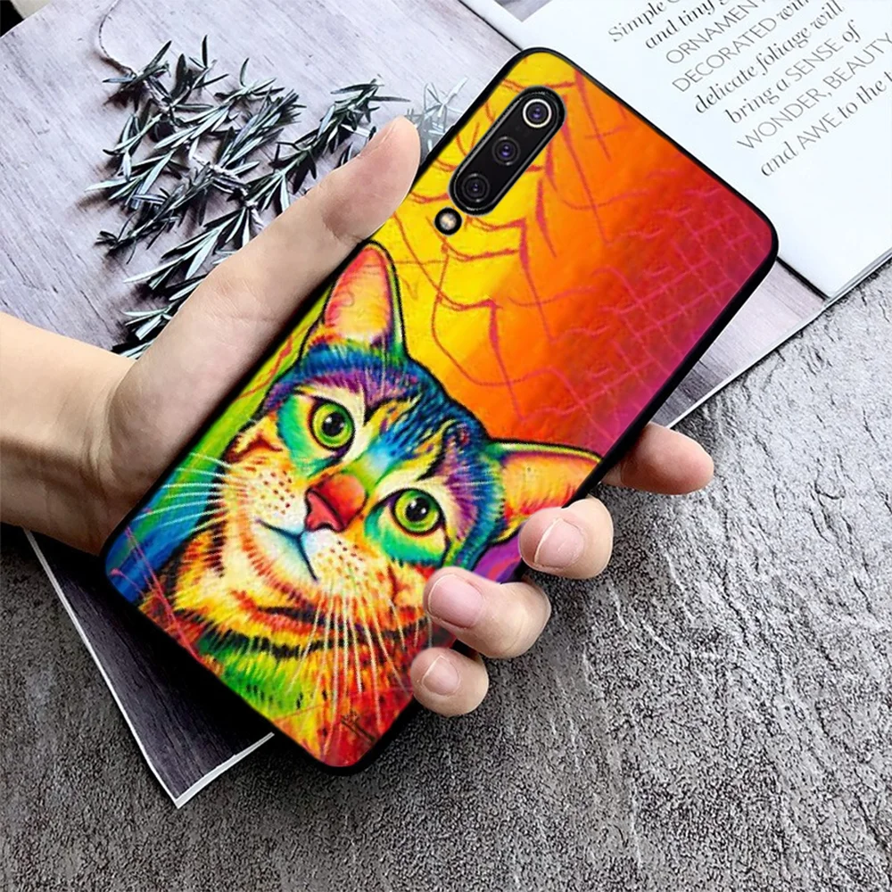 Для Xiaomi 9 se чехол художественный с изображением кота DIY для телефона рисунком в