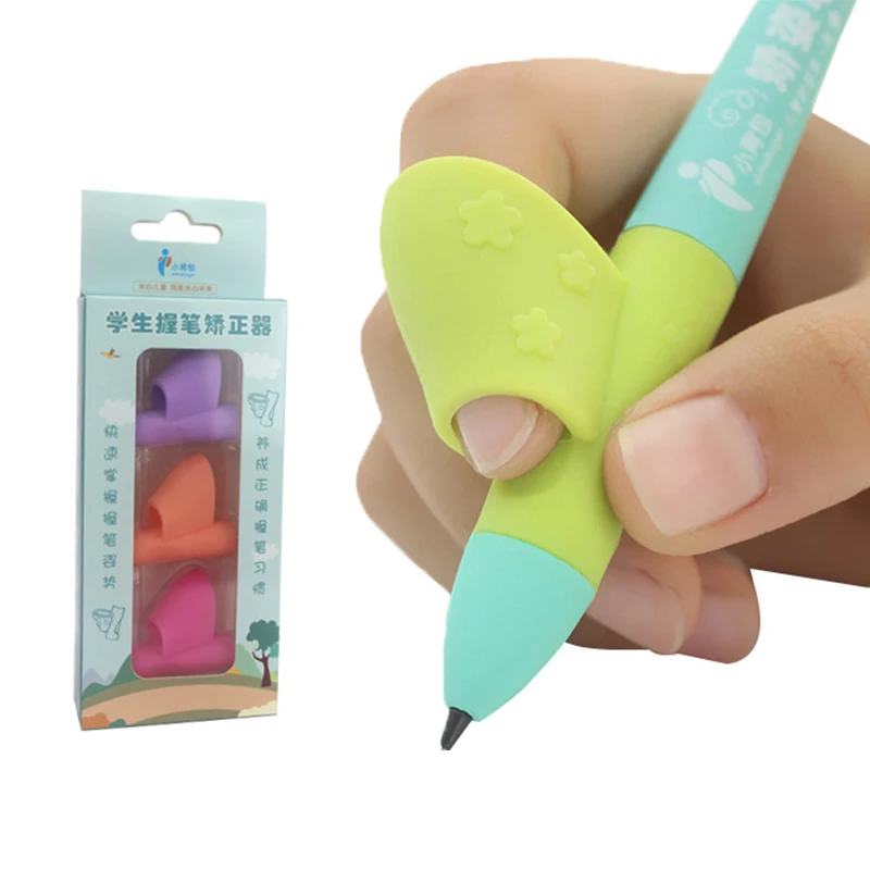 

Color Random 3 Pencils Handle Right Hand Helps Children Learn Holding Pen And Writing Posture Correction Magic Fits Pencil Soft