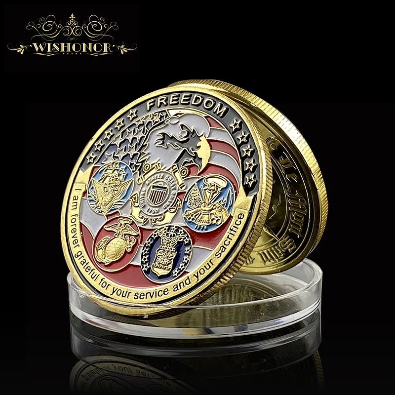 Новые товары 2017 сувенир из США монета спасибо ветеранам ранее и подарок никогда