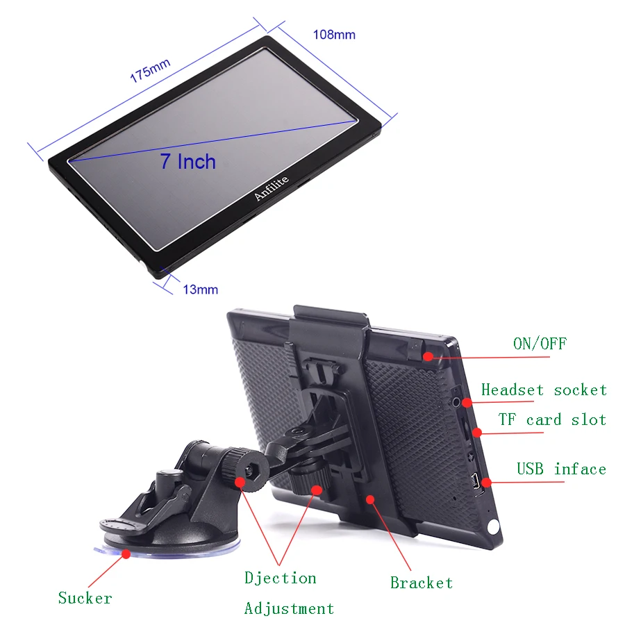 Anfilite " HD Автомобильный gps навигатор FM Bluetooth MP3 Navitel новейшая Европейская карта Sat nav грузовик gps навигаторы автомобильные