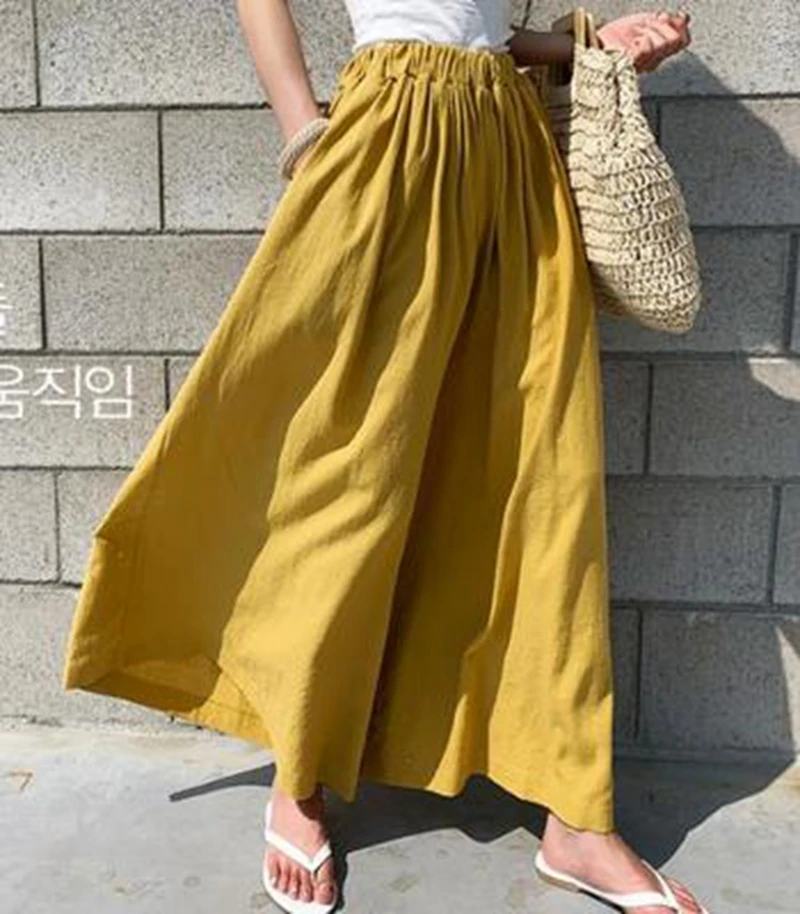 

Women Pants Oversized Female Work Office Long Trousers Cotton Solid Wide Leg Pantaloes Loose Pockets Streetwear Bottoms