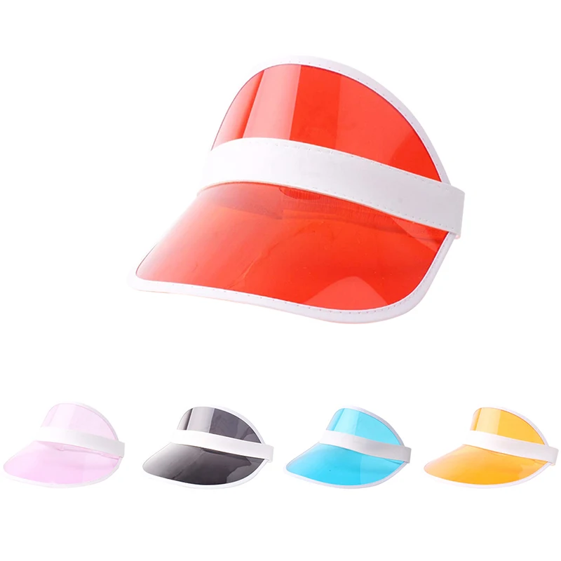 

1PC Summer PVC Hat Sun Visor Party Casual Hat Clear Plastic Adult Sunscreen Cap