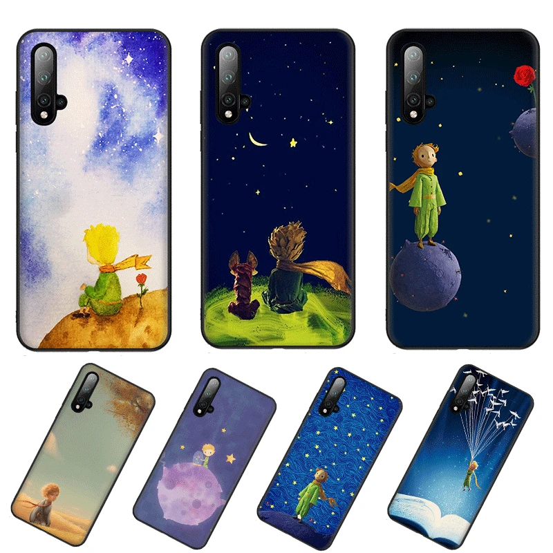 С принтом Маленький принц Лиса мобильный телефон чехол черный мягкий из ТПУ для