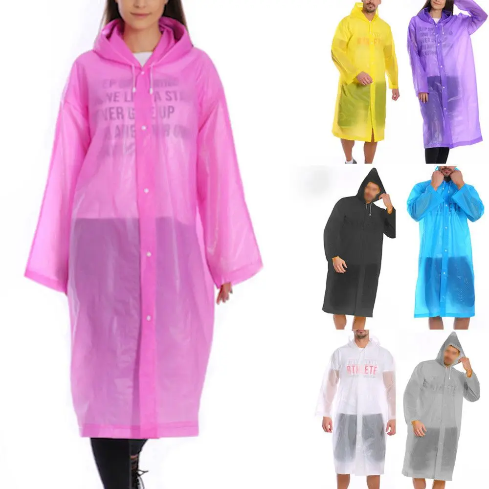 Модная пластиковая унисекс водонепроницаемая куртка прозрачный дождевик