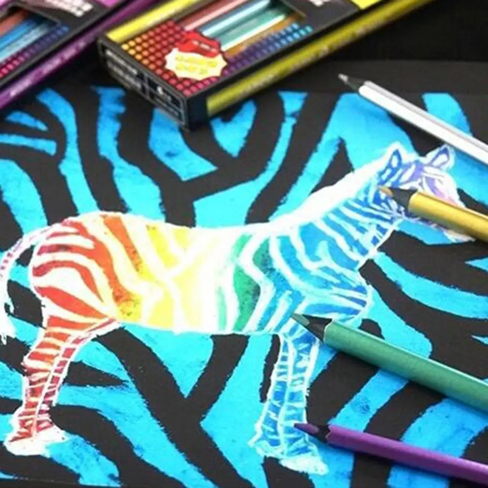 

12Pcs Metallic Colored Drawing Pencils 12 Color Drawing Sketching Pencil Drop Shipping