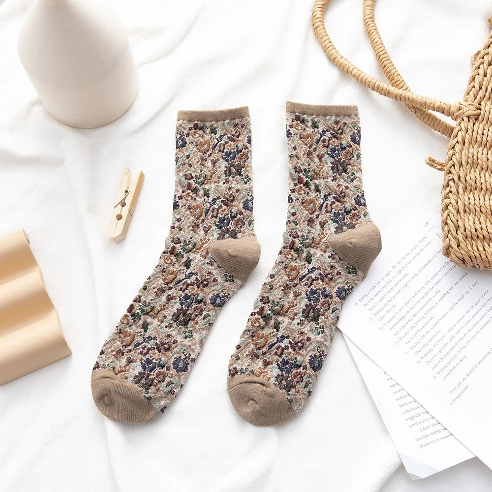 

Japanese Kawaii Cute Sock for Women Autumn Winter Fashion Women's Socks Cotton Print Harajuku Retro Vintage Streetwear Long Sock