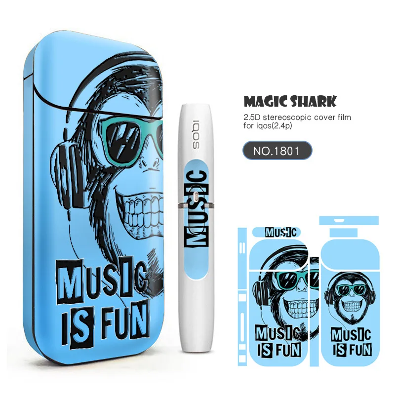 Fashion Chimpanzee Tiger Skull Military Case Sticker Film Cover for IQOS 2.4 Plus 2.4p 1801-1833 | Mobile Phone &amp Back Flim