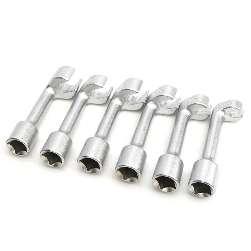 6 шт. насадок для инжекторов топлива с ключом L-образной формы открытого типа на 1/2" приводе и размерами 12, 14, 16, 17, 18 и 19 мм. Автосервисный инструмент.
