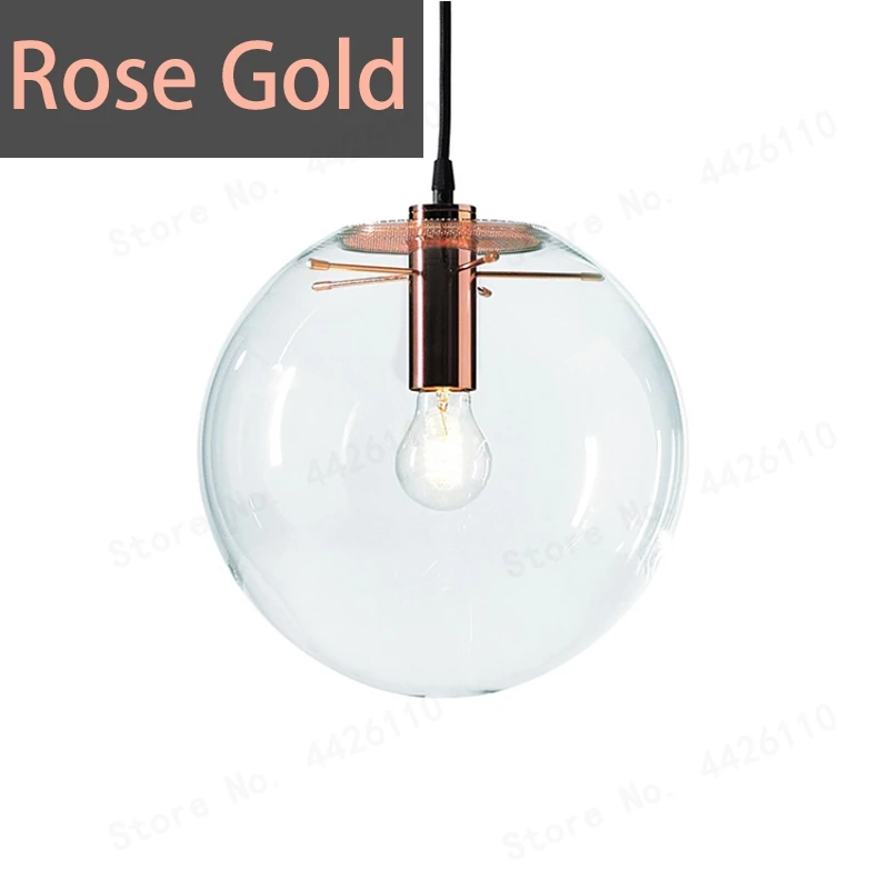 Rose Gold BLUBBLE Wonderland современный черный прозрачный стеклянный шар подвесной светильник для передачи света блеск светодиодный стеклянный шар Бар Кухня высокого качества - Цвет корпуса: Rose Gold