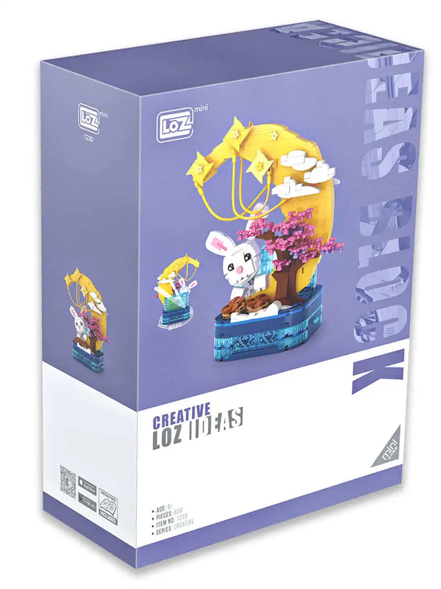 Designer Loz Moonlight rabbit 620 parts No. 1230 Moon ideas Series Mini blocks соединяющиеся block bricks |