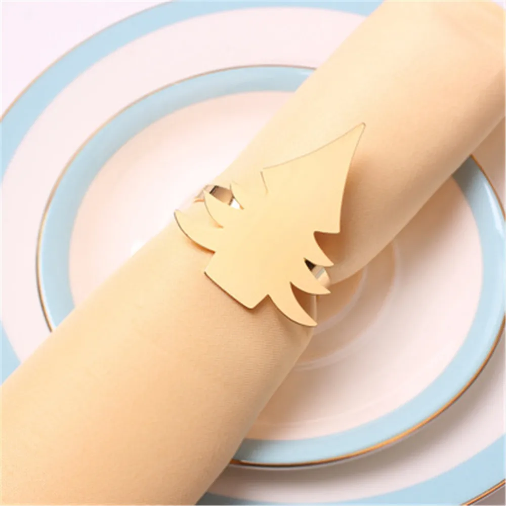 

12 / PCS new set four snowflake Napkin Rings Christmas tree napkin buckle fawn napkin ring Christmas tree paper napkin ring