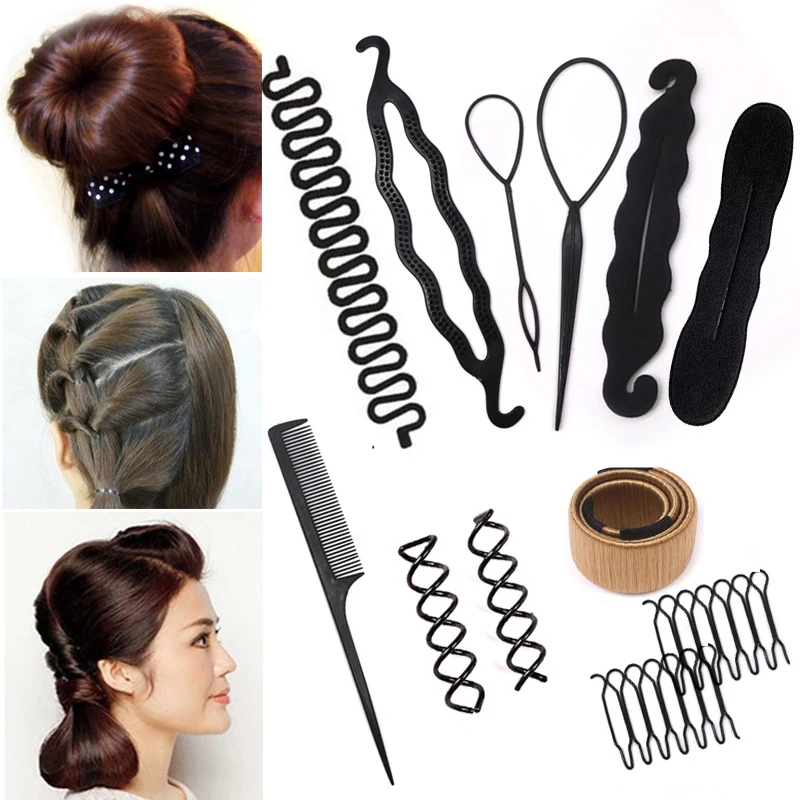 

Donut Hair Maker Hairdressing Styling Tools Braiding Accessories for Women Girls Twist Hair Clip Disk Pull Hairpins Multi Style