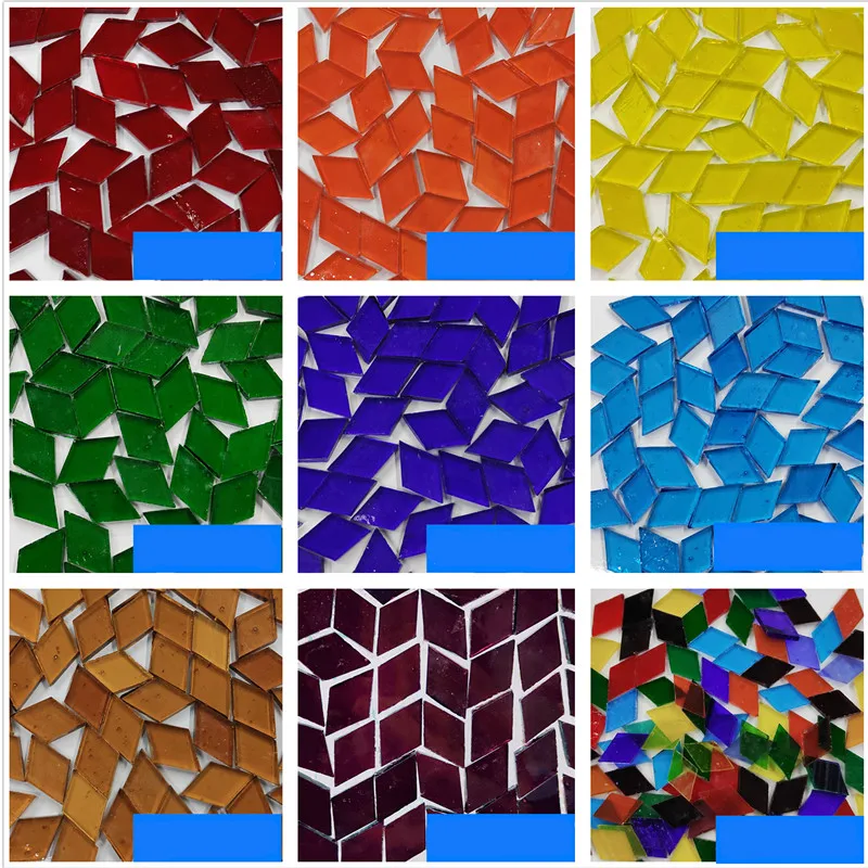 50g/bag Diamond Shape Stained Glass Mosaic Tiles Bulk for DIY Art Crafts Home Wall Decoration Clear Pieces Making | Дом и сад
