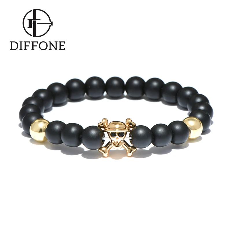 Diffone 2020 ювелирные изделия Готический браслет с черепом для мужчин 4 цвета