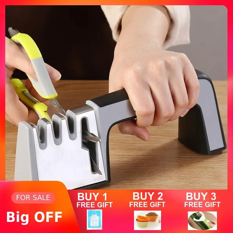 4 в 1 точилка для ножей с алмазным покрытием и тонким керамическим стержнем