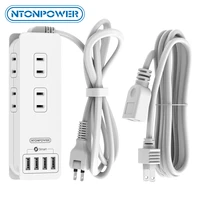 ntonpower japan plug with 3 meters extension cord 6000v surge protector power strip with rotatable plug for home office