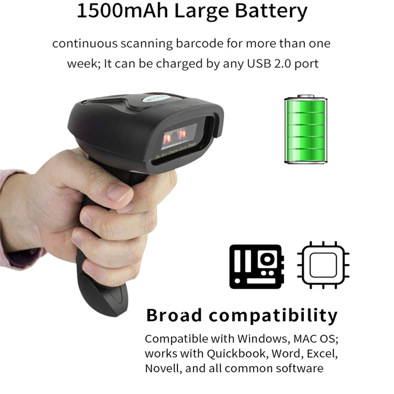 Портативный сканер штрих-кода CCD и беспроводной ручной 1D считыватель