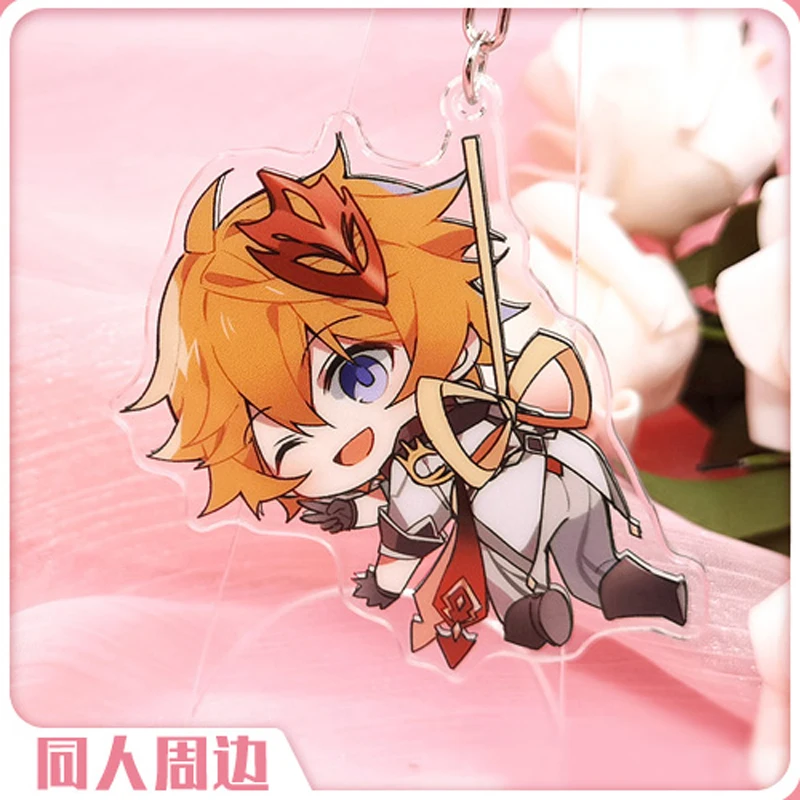 

Anime Keychain Genshin Impact Tartaglia Acrylic Keyring Strap Figure Hanging Key Chain Accessories