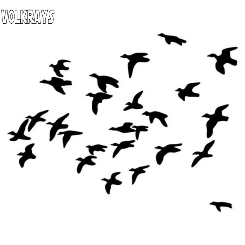 Волкрейс Креативная наклейка на автомобиль, изображающая летящих уток, приземляющихся на охоту, аксессуары для мотоцикла, отражающая наклейка из винила, черная/серебристая, размер 10 см * 13 см.