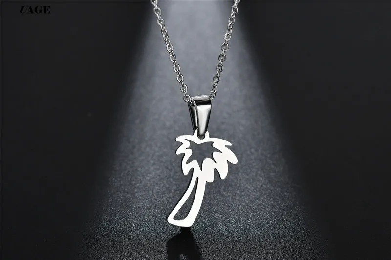 UAGE Women Dainty Palm Tree Necklace Stainless Steel Coconut Pendant Necklaces Minimalist Plant Jewelry | Украшения и аксессуары