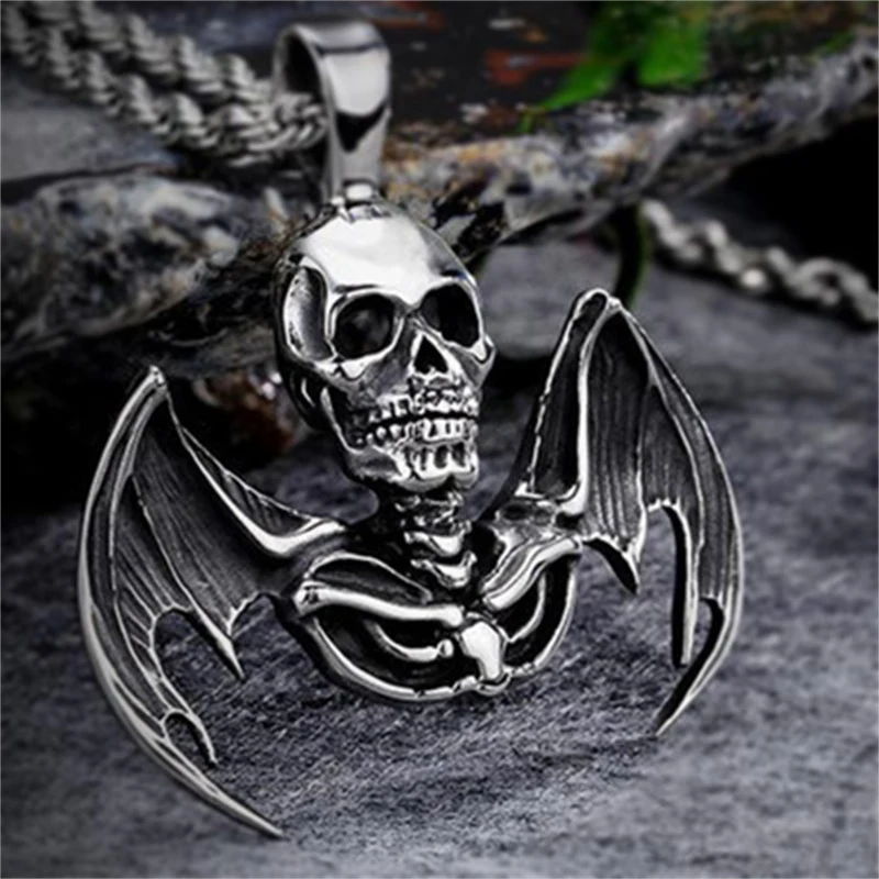 

European and American Fashion Domineering Grim Reaper Men's Pendant Necklace Trendy personality punk men's necklace wholesale