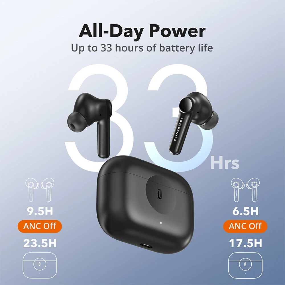 TaoTronics SoundLiberty99 Wireless Bluetooth Earphones ANC Earbuds Hybrid Noise Cancelling TWS Earphone with Mic IPX8 Waterproof enlarge