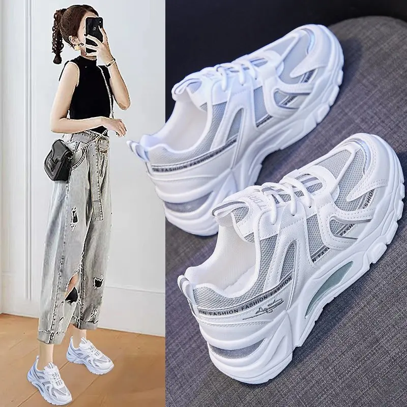 

2021 Spring New Clunky Sneakers for Women Breathable All-Match Sneakers Female Students Street Snap Sneakers Women's Shoes