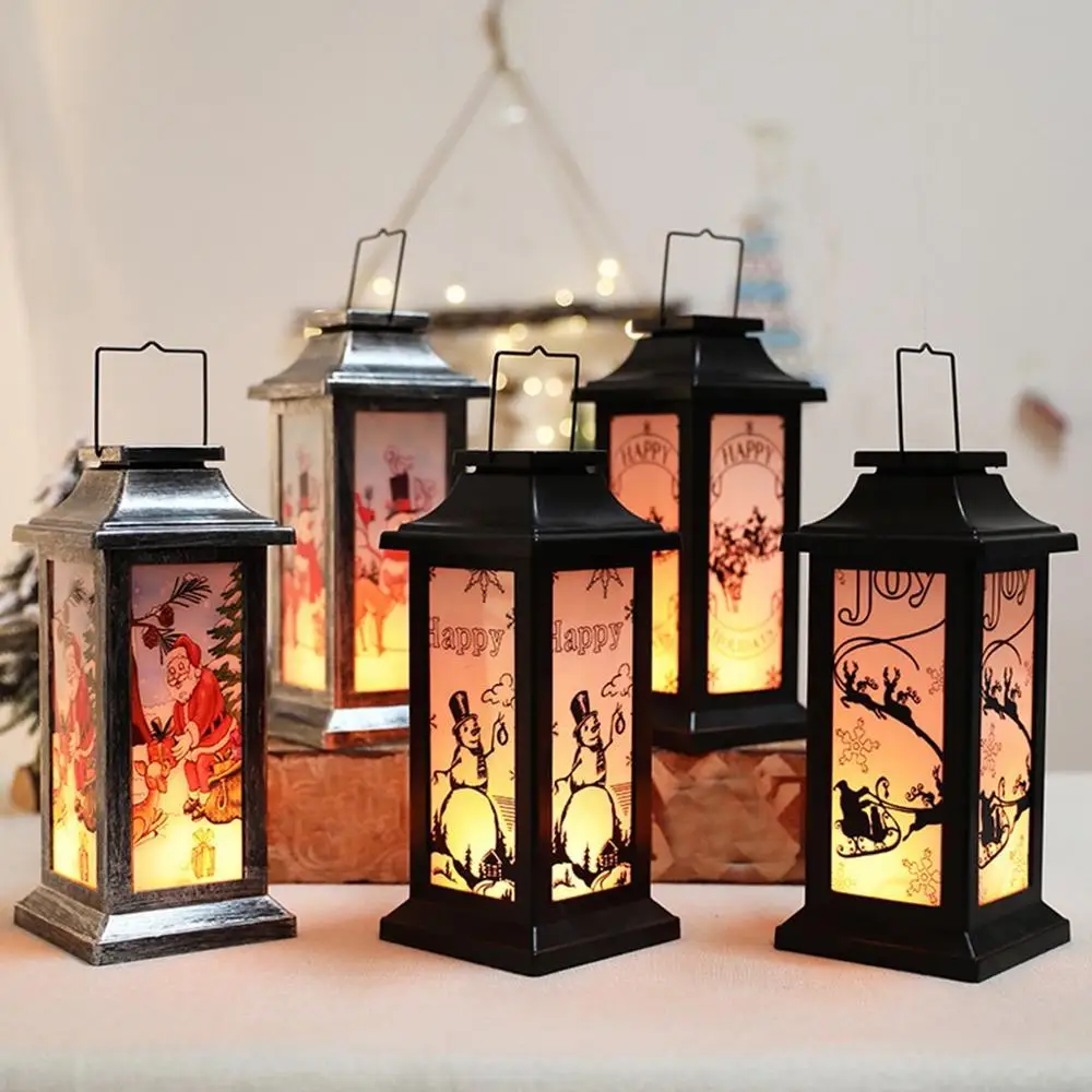 Рождественский Ночной светильник портативный имитации пламени ночной