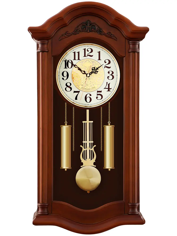 Домашние карманные часы из твердой древесины в европейском стиле для гостиной