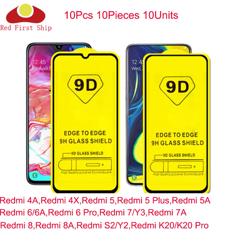 

Закаленное стекло 9D для Xiaomi Redmi 8, 8A, 7, 7A, 6, 6A, 5, 5A, 4A, 4X, K20 Pro, S2, 9H, 9D, 100 шт./лот