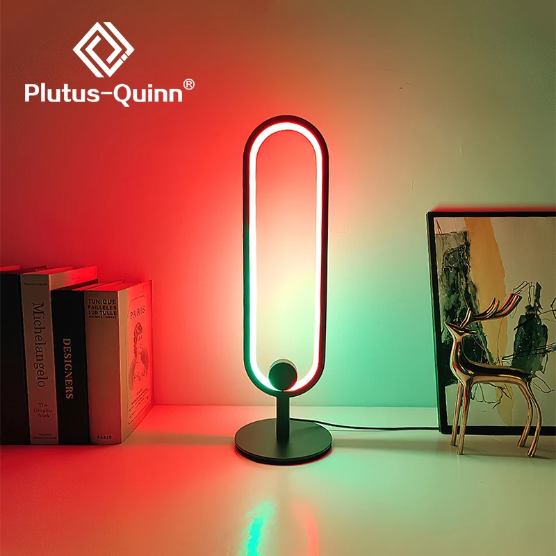 

RGBIC умная настольная лампа, украшение на стол, дистанционное управление, потоковое освещение, красочные прикроватные светильники, ночная ла...