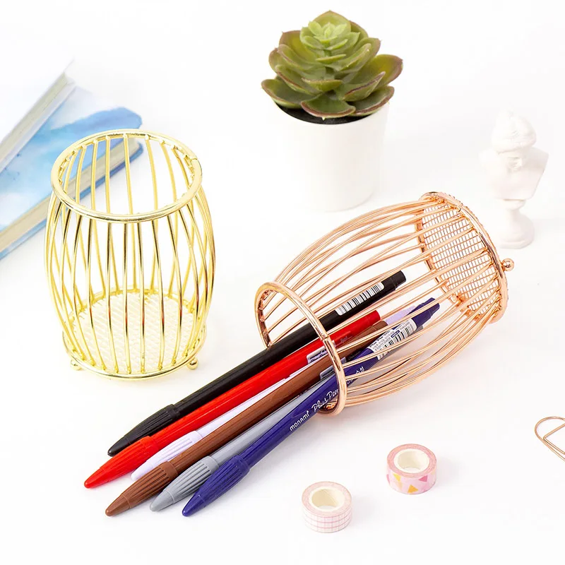 Лучшее розовое золото/Золотая проволока металлический держатель для карандашей