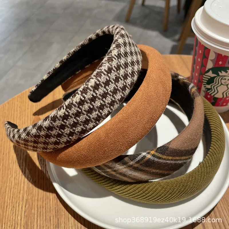 Кофейный цвет повязка для волос Женский Высокий череп топ Sen женская элегантная